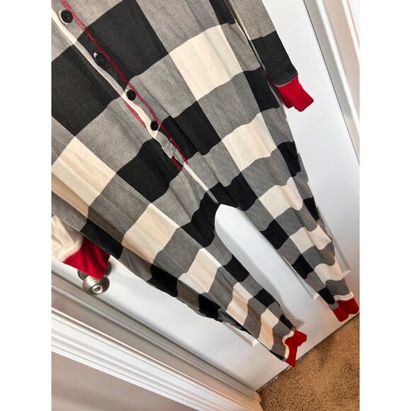 Lazy One Check Flapjack Tailgate Long John Pajamas Multicolor Size Medium - Picture 5 of 11